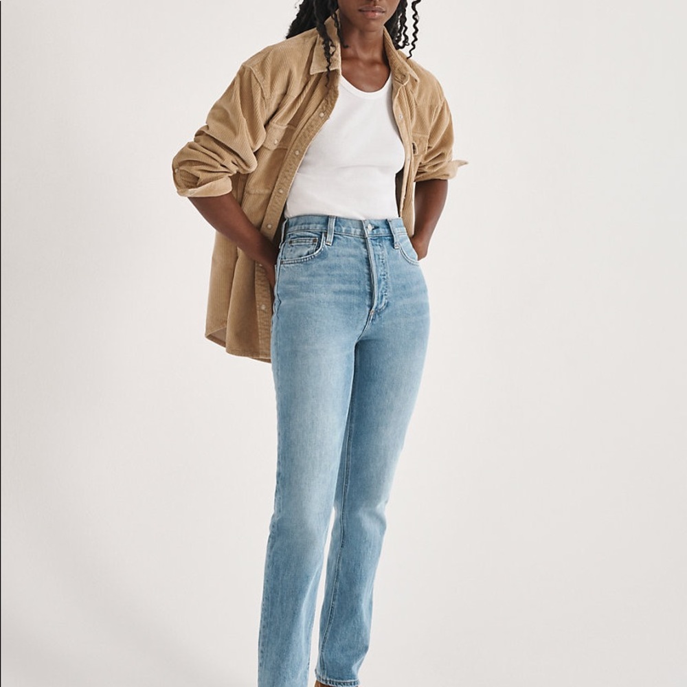 Denim Forum Arlo High Rise Straight Jeans 30L